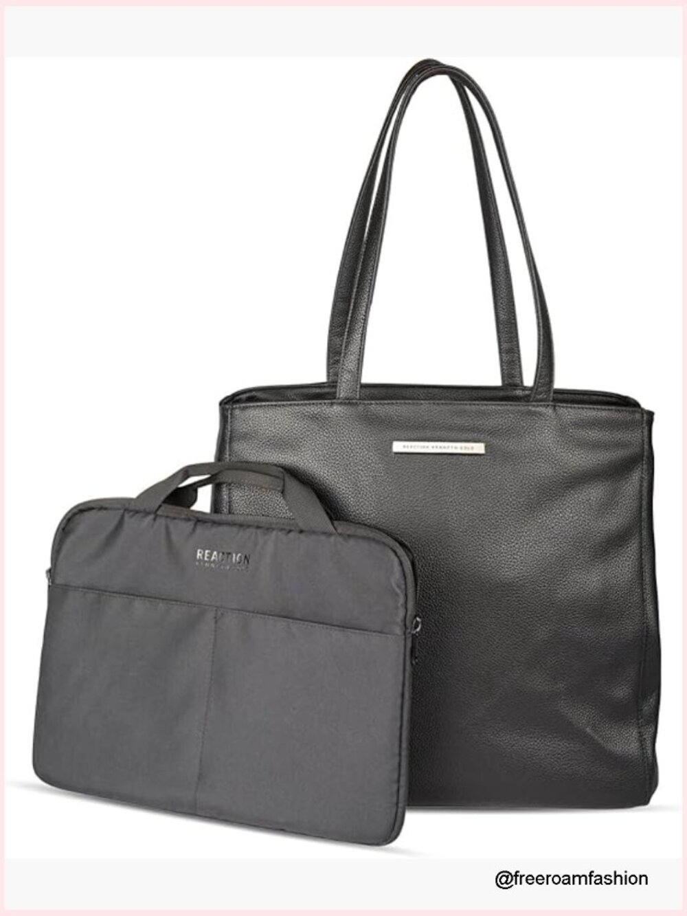 16" Laptop Tote with Removable Sleeve, Vegan Leather, Travel & Work Bag